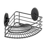 Wenko vacuum-loc hoekrek bari mat zwart 31x22cm - doucherek - douchemand - bevestigen zonder boren