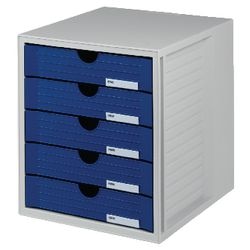 Ladenkast han burobox 1450-14 5 laden blauw