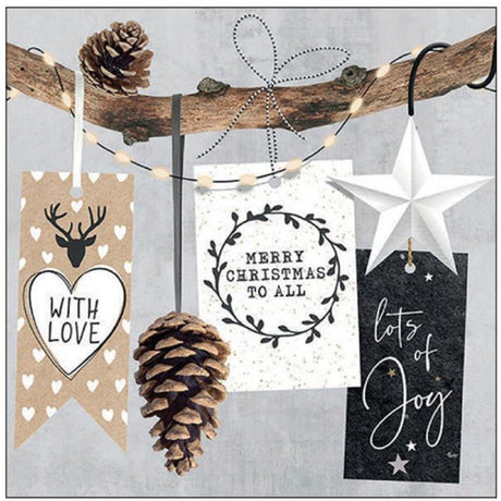 Ambiente Servietten 33cm Weihnachtsanhänger FSC Mix