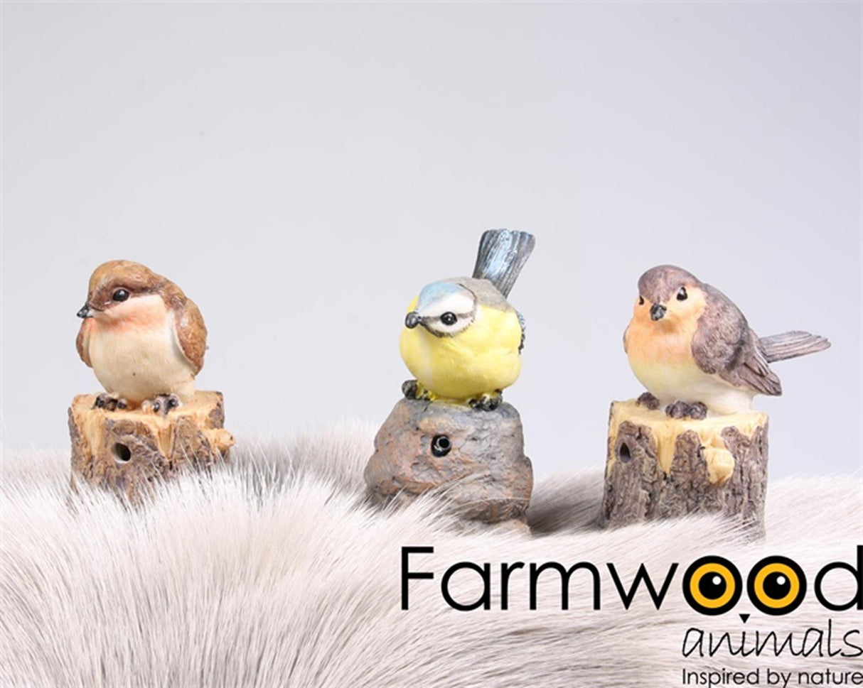 Farmwood animals tuinbeeld vogel met muziek 9x6x10 cm