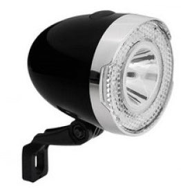 QT Cycle Tech Headlight LED Retro Black 15 Lux on Card battery