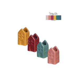 Ideen 4 Jahreszeiten Blumenvase Haus Amsterdam 3x3x8cm 4-fach sortiert