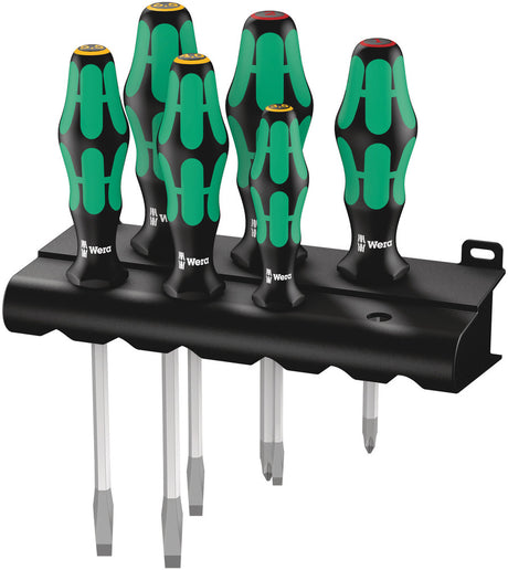 Wera 334 sk 6 Schraubendreher-Set Kraftform Plus Laserspitze + Halter, 6-teilig – 1 Stück – 05007680001