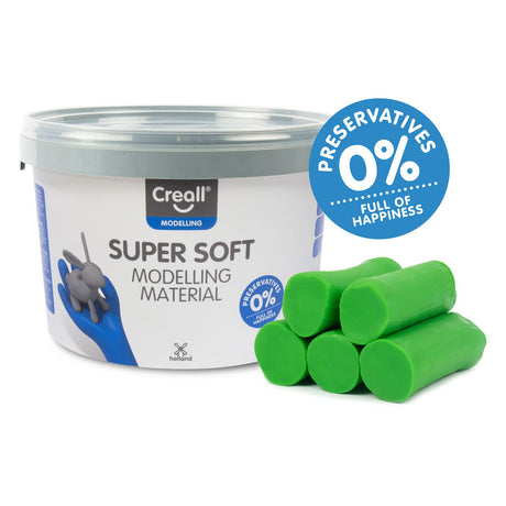 Creall superweiche Modelliermasse – grün – wiederverschließbarer Eimer – 1750 Gramm – glutenfrei – hergestellt in den Niederlanden