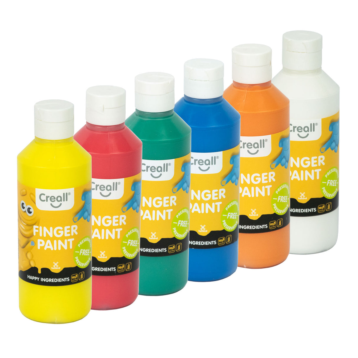 CREALL FINGER PAINSE SET SETTE -FREE, 6x250ml.