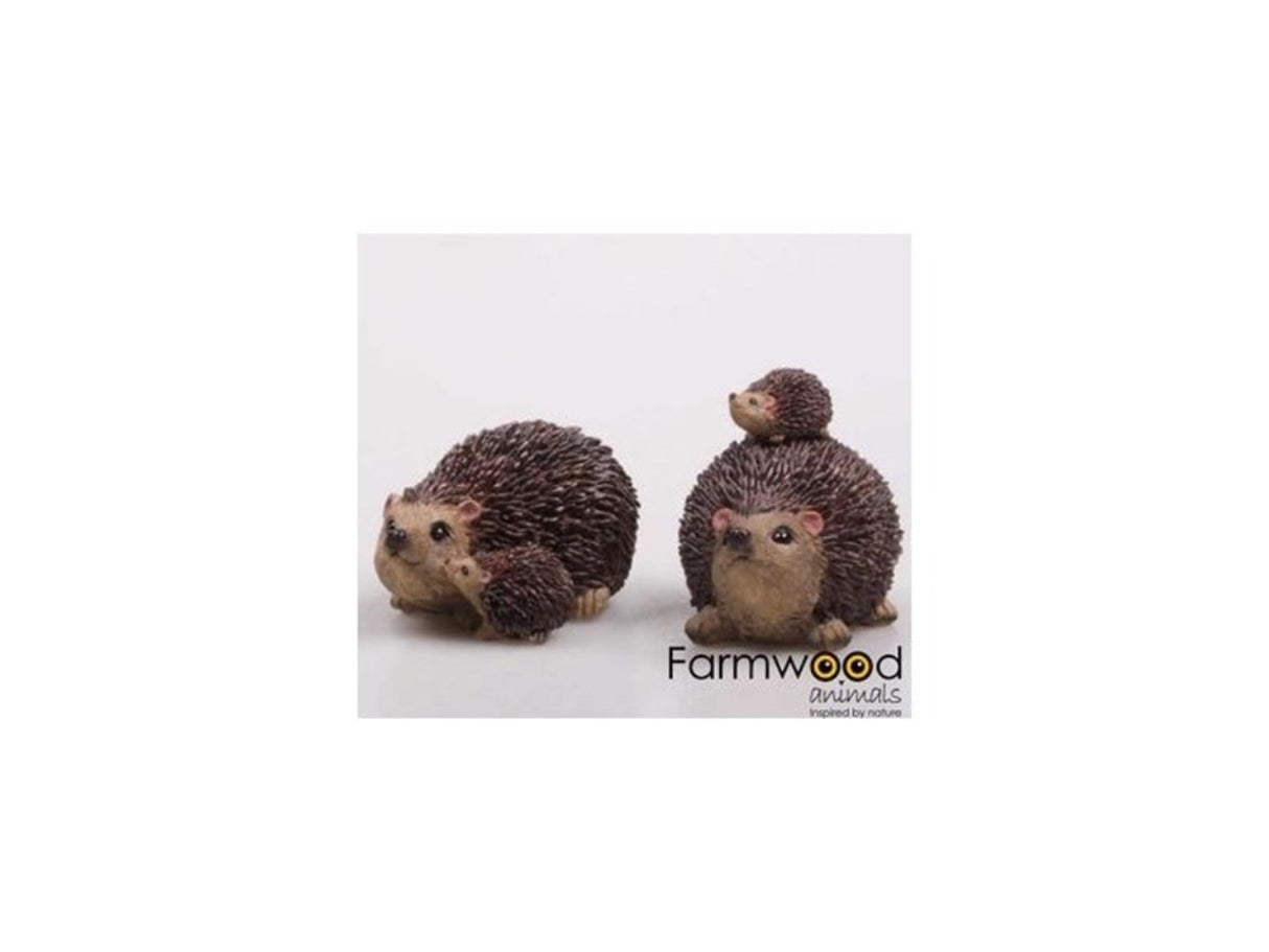 Farmwood animals tuinbeeld egel met kind 10x7x8 cm
