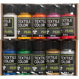 Creativ Company Textilfarbe verschiedene Farben, 10x50ml.