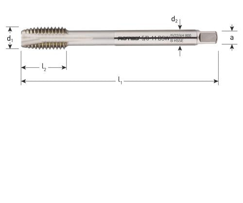 Rotec Maschinengewindebohrer DIN376 5 8 BSW durchgehend