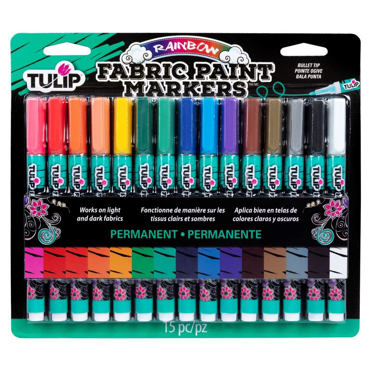 Tulip • Textilmarker deckend Regenbogen 15St.
