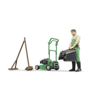 Bruder Gärtnerfigur mit Rasenmäher