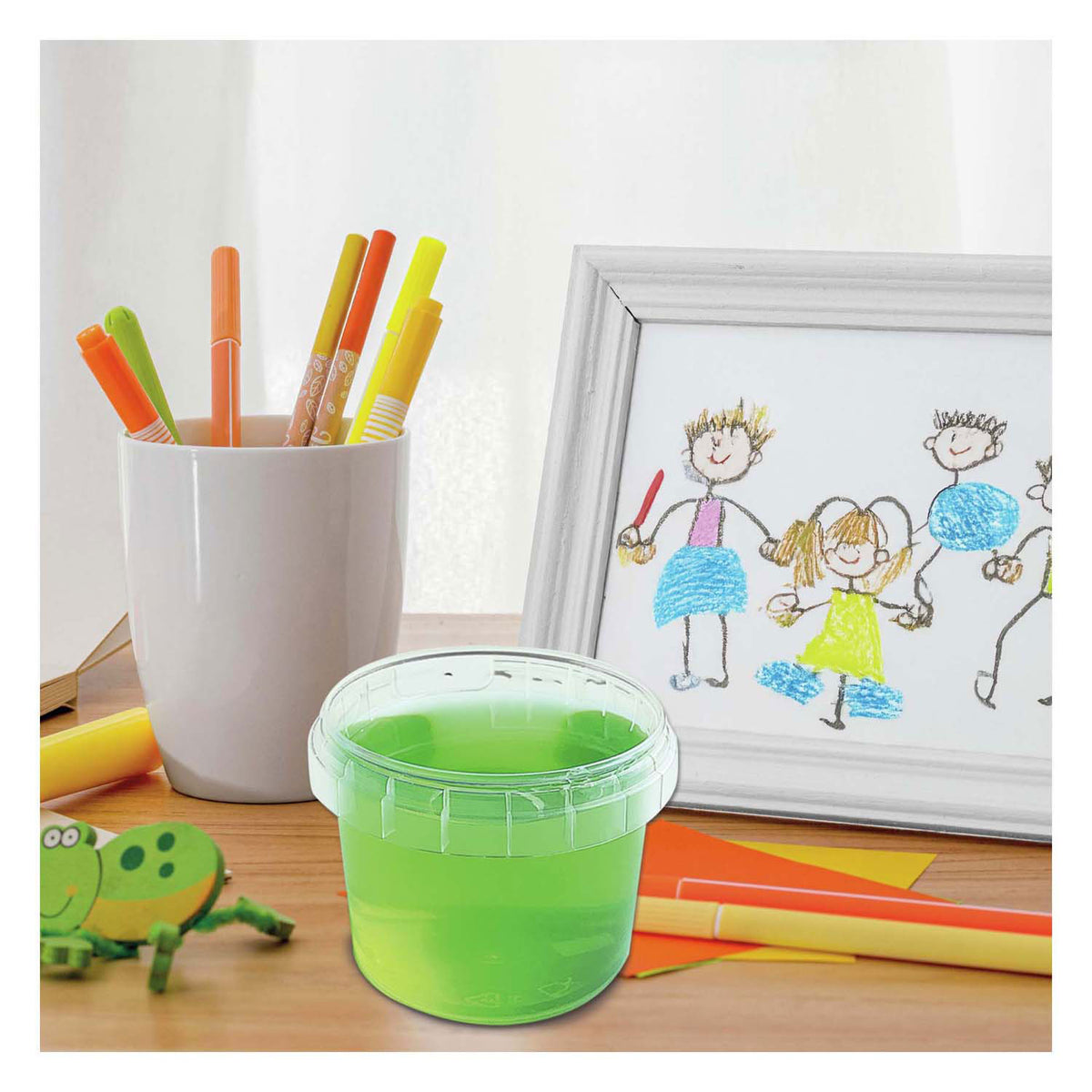 Ses creative – Schleim neongrün – Schleim in leuchtender Neonfarbe – fertiger Schleim – Spielen mit Schleim – 140 Gramm