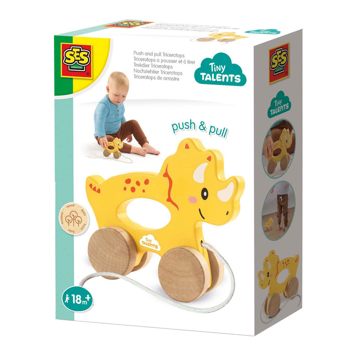 Ses hölzernes Ziehtier 2 in 1 - Triceratops