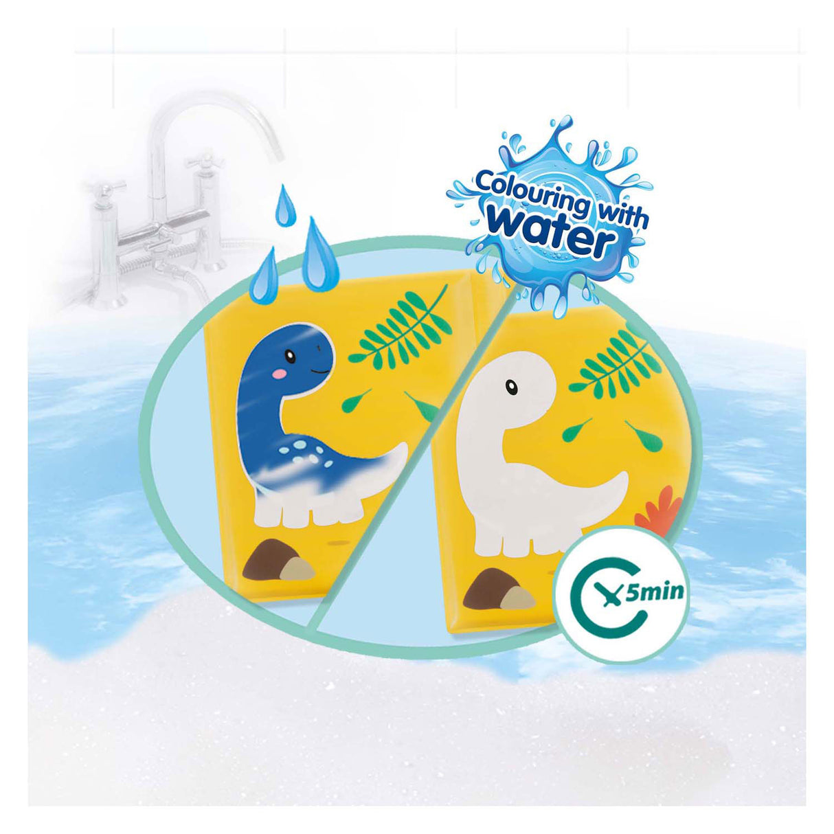 Ses Badebuch – Malen mit Wasserdinosauriern