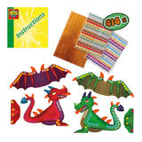 Sechs metallische Drachen