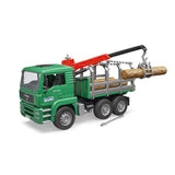 Bruder Man TGA Holztransporter mit Kran und Baumstämmen