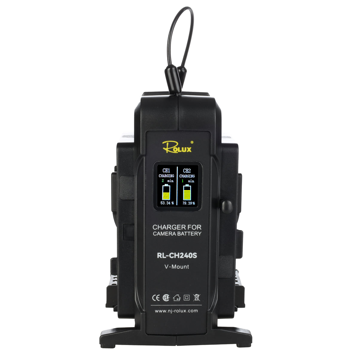 Rolux Doppel schnelles Ladegerät RL-CH240s für V-Mount-Akku