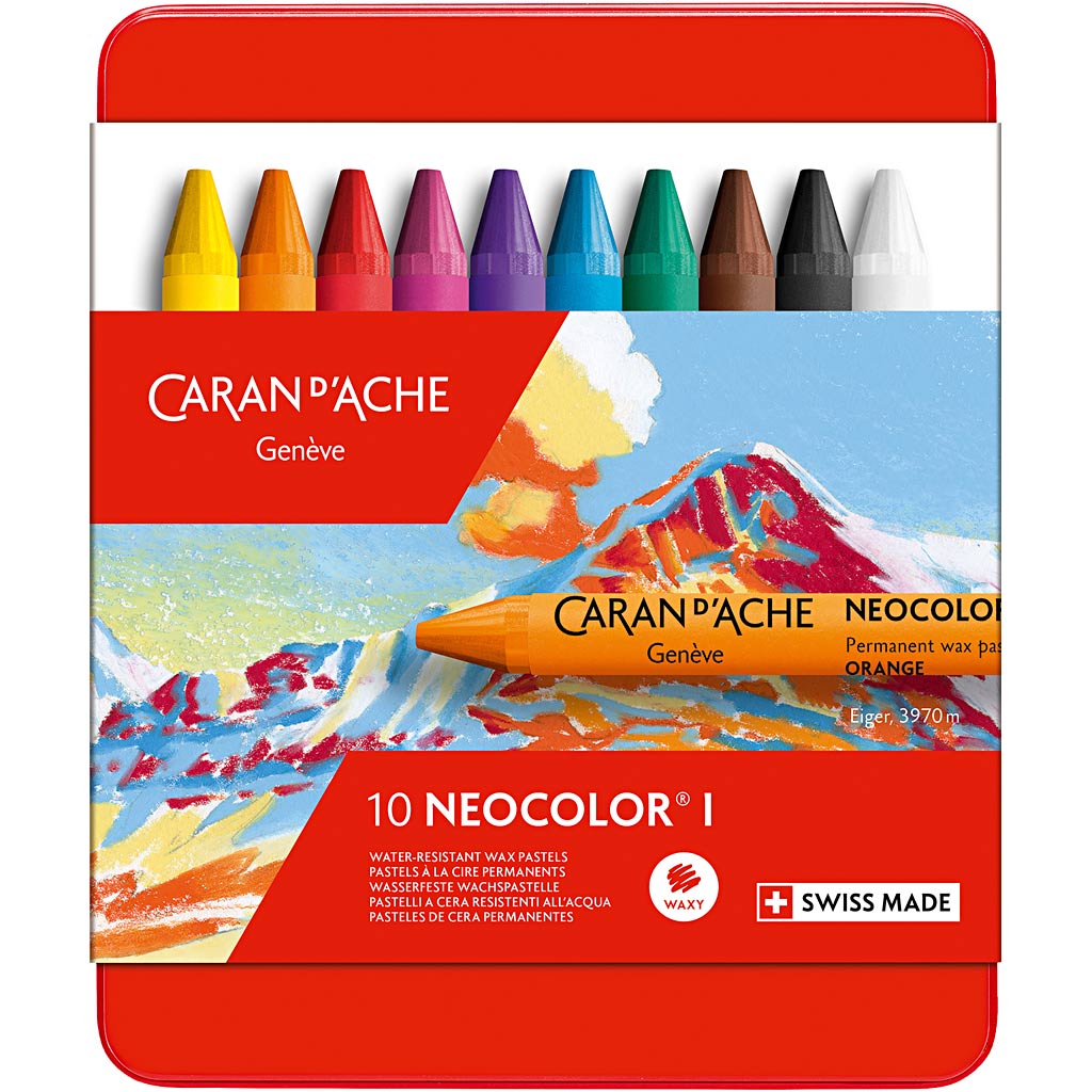 Caran dache caran d'ache neocolor i, L: 10 cm, Stärke 8,5 mm, verschiedene Farben, 10 Stück 1 Box