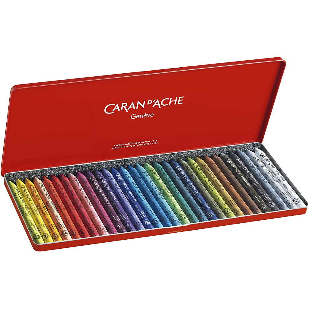 Caran dache caran d'ache neocolor i, L: 10 cm, Stärke 8,5 mm, verschiedene Farben, 30 Stück 1 Box