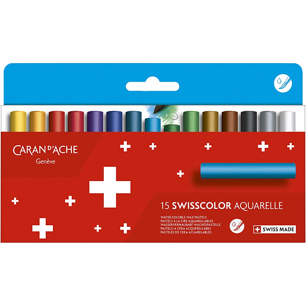Caran Dache Caran d'Ache Neocolor II, Junior, L: 5 cm, Stärke 8,5 mm, verschiedene Farben, 15 Stück 1 Box
