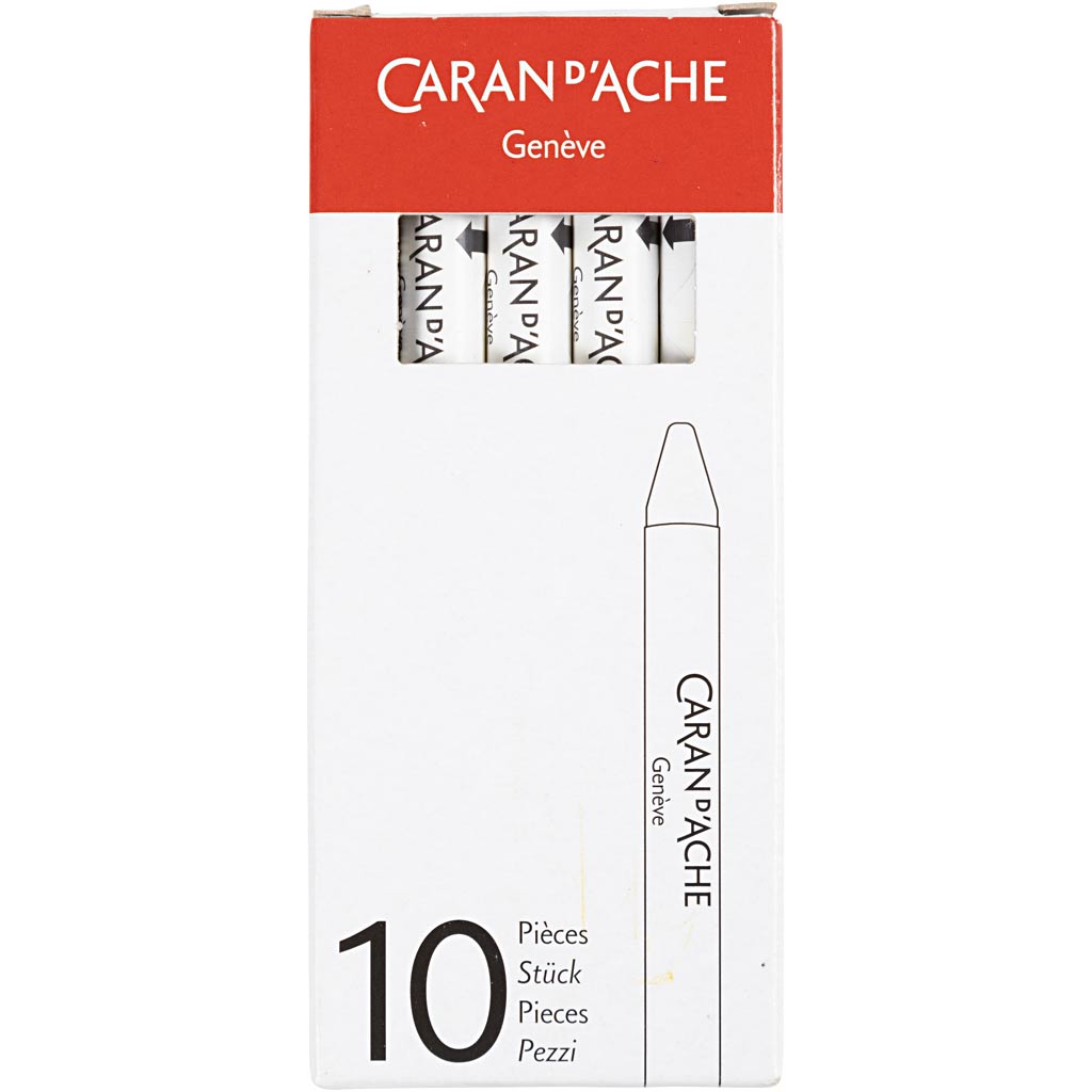 Caran Dache Caran d'Ache Neocolor II, L: 10 cm, Stärke 8,5 mm, Weiß (001), 10 Stück 1 Box