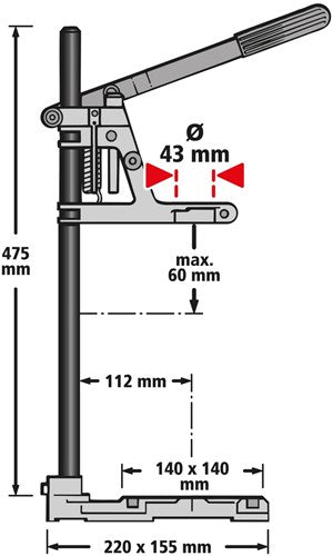 Wolfcraft - Bohrständer mit Schraubstock für Bohrmaschine - Universal - Tischbohrmaschine - Säulenbohrmaschine - Maschinenklemme - 3406301