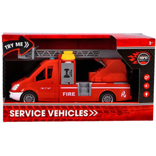 Rapid Wheels Feuerwehrauto mit Leiter und Licht-, Ton- und Reibsprühfunktion