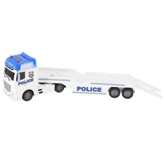Rapid Wheels Polizeiautotransporter mit Auto und Hubschrauber mit Licht, Ton und Reibung