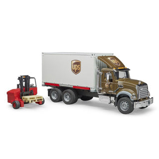 Bruder Mack Granite UPS-LKW mit Gabelstapler