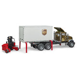 Bruder Mack Granite UPS-LKW mit Gabelstapler