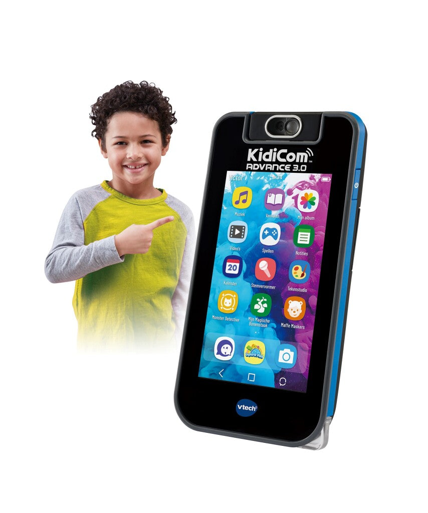 Vtech Kidicom Advance 3.0 Telefon – Interaktives Kindermobile mit Kamera – Lernspielzeug – ab 5 Jahren – Blau