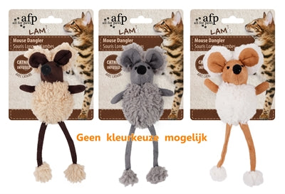 AFP Mouse Dangler Lamswol avec Catnip Assorti