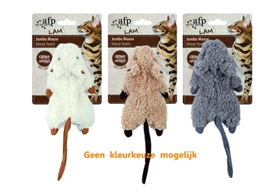 AFP Jumbo Muis Crinkle Lamwol med Catnip Assorti