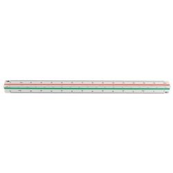Driehoekige liniaal vk plastic 30cm wit 1:20 25 50 75 100 125