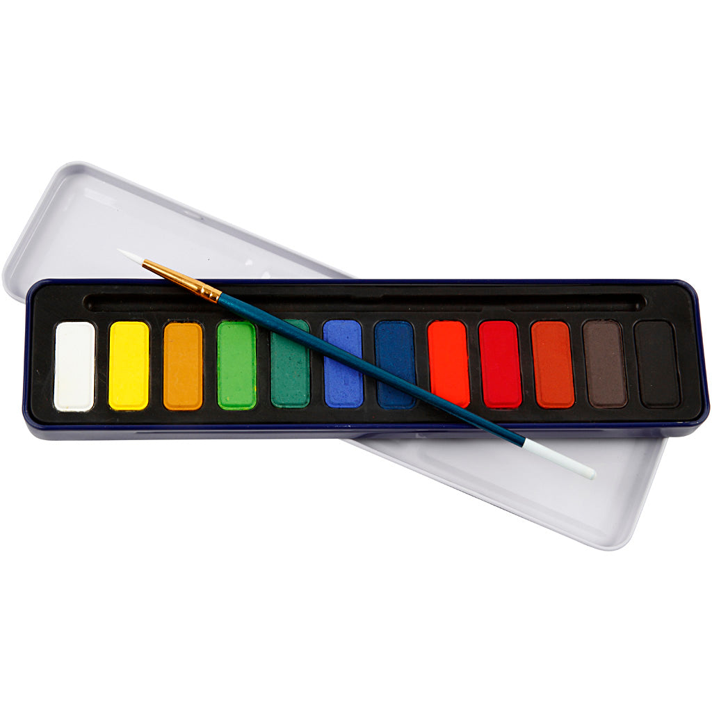 Https: www.cchobby.nl Aquarell-Set-Größe-12x30-mm-bunt-12-Farbe-1-Box