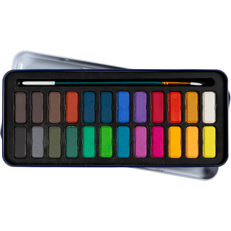 Colortime https: www.cchobby.nl Aquarell-Set-Größe-12x30-mm-verschiedene-Farben-24-Farbe-1-Box