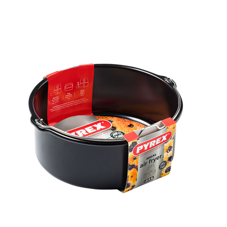 Pyrex-Luftfritteuse, runde Form, flach, rund, 20 x 19 x 7,5 cm