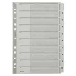 Numerieke tabbladen leitz mylar 4324 grijs bopet