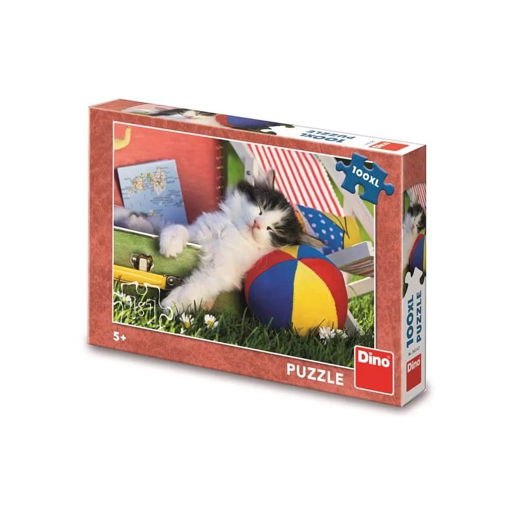 Dinotoys Dino-Puzzle – ein schlafendes Kätzchen – 100 XL-Teile