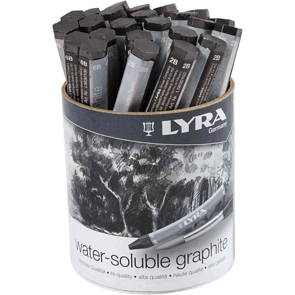 Lyra wasserlöslicher Graphitstift, L: 6,5 cm, 24 Stück 1 Box