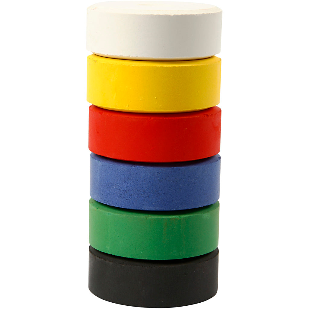 Creativ Company Aquarell-Premium-Nachfüllblöcke – Primärfarben, 6 Stück.