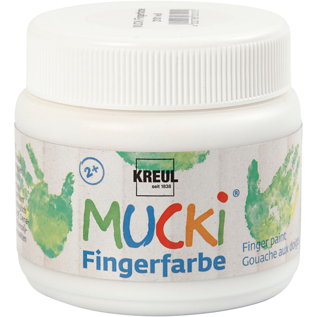 Kreativfirma Mucki Finger Farbe Weiß, 150 ml