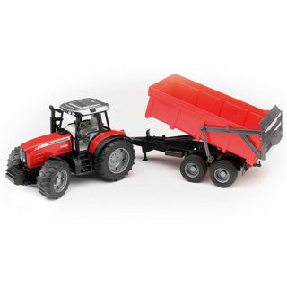 Bruder Massey Ferguson Traktor rot 7480 mit Anhänger