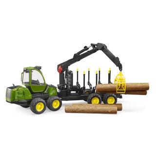 Bruder Traktor John Deere 1210e mit Baumstammgreifer