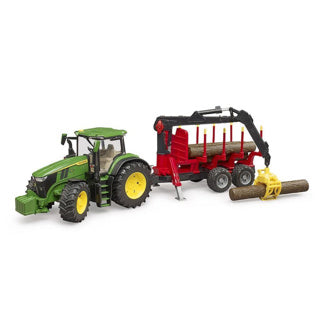Bruder Traktor John Deere 7r 350 mit Baumanhänger