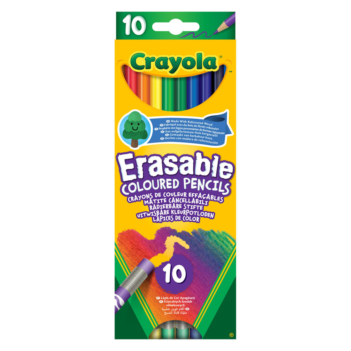 Lápices de color crayola borrables, décimo.