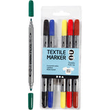 Creativ Company doppelseitige Textilmarker - Grundfarben, 6 Stk.