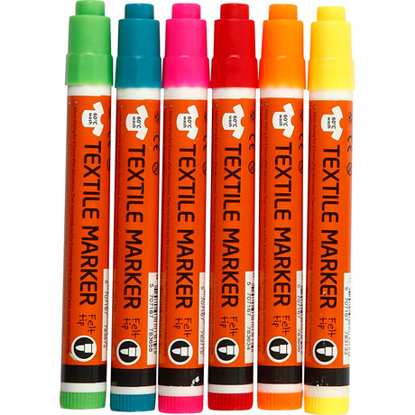 Kreativunternehmen https: www.cchobby.nl Textilmarker-Linienstärke-2-4-mm-Neonfarben-6-Stück-1-Box