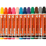 Textilmarker, Strichstärke 2-4 mm, verschiedene Farben, 12 Stück, 1 Box