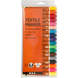 Textilmarker, Strichstärke 2-4 mm, verschiedene Farben, 18 Stück, 1 Box