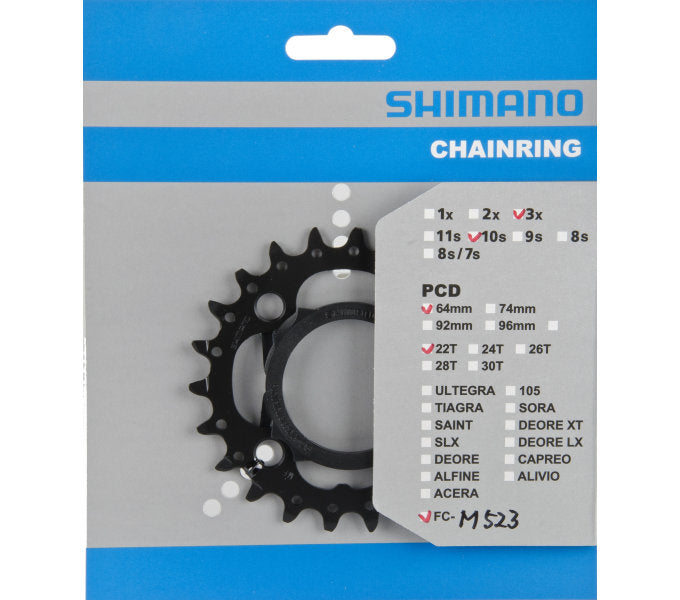 Shimano Chain Top FC-MT500 FC-M523 10 Velocidad 22 Tands (An) Negro